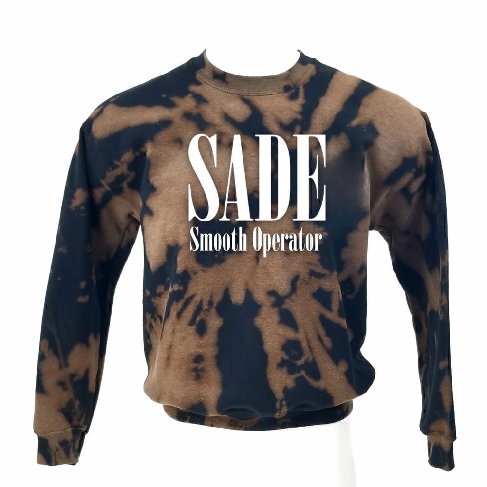 SADE Smooth Operator Soul R&B Rap Rock Acid Washed Pullover Crewneck Sweatshirt - Picture 1 of 5